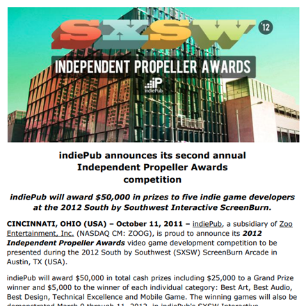 2012 Independent Propeller Awards